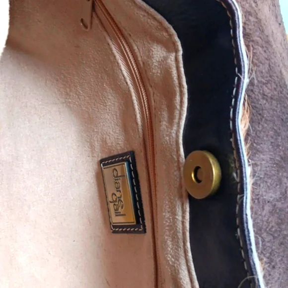 Elegant Brown and Tan Shoulder Bag with Plush Texture - Picture 8 of 11